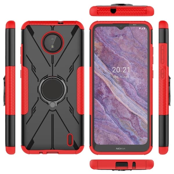Kickstand-deksel med magnetisk ark for Nokia C10 / C20 - Rød Red