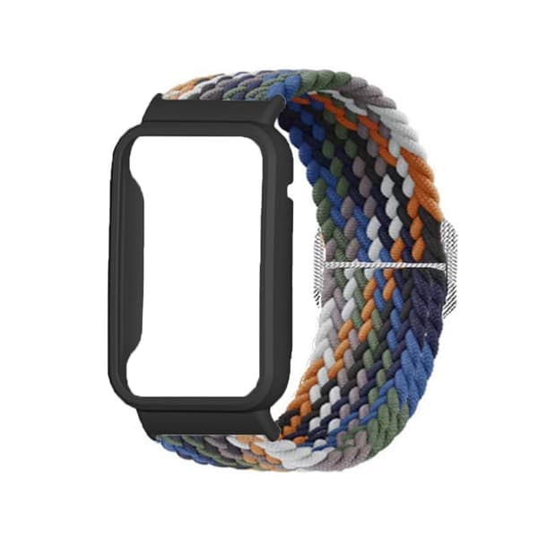 Xiaomi Mi Band 7 Pro nylon elastisk klokkerem med deksel - Denim / Svart Multicolor