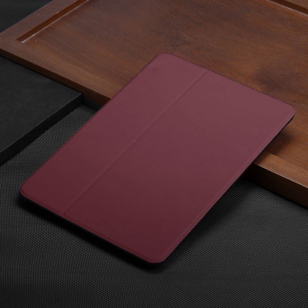 Lenovo Tab M10 FHD Plus yksivärinen nahkakotelo - Viininpunainen Red