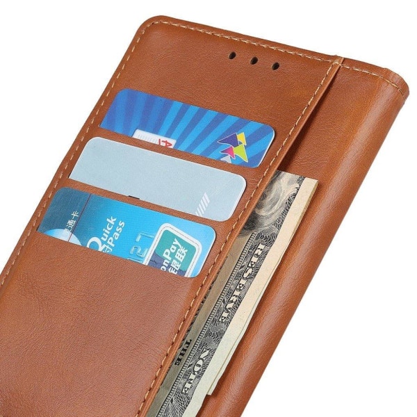 Alpha iPhone 13 Mini læder flip etui - Brun Brown