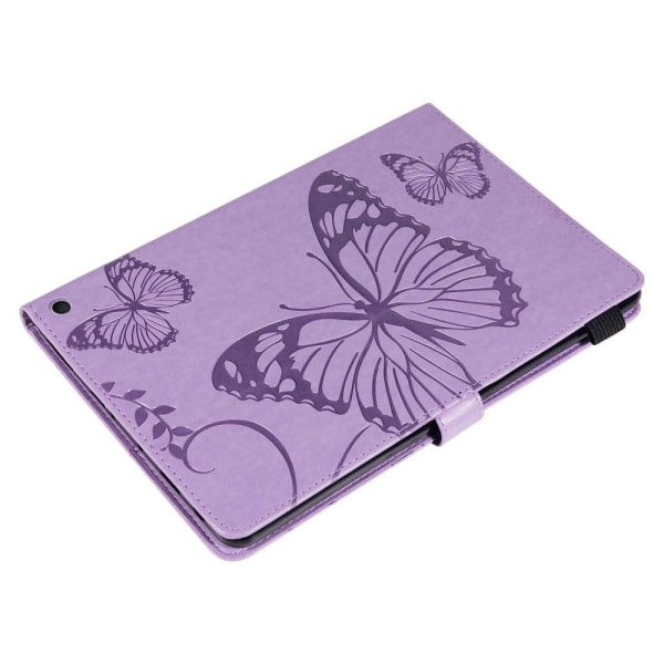 Amazon Fire HD (2021) læderetui med sommerfuglemønster - Lilla Purple