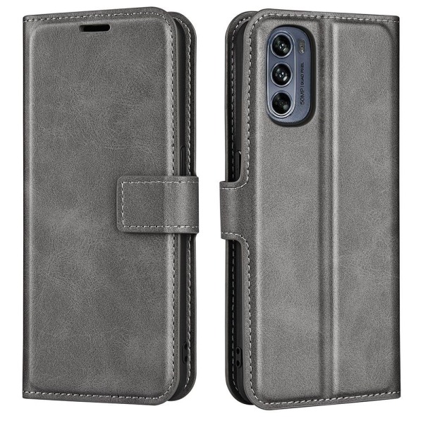 Lompakko Nahkakotelo For Motorola Moto G62 5g - Harmaa Silver grey