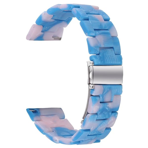 Popglory Replacement Strap Waterproof Resin Sports Watch Band - Blå / Lyserød Blue