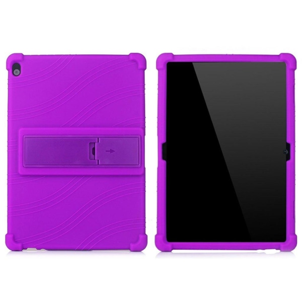 Silikone slide-out kickstand design etui til Lenovo Tab M10 - Lilla Purple