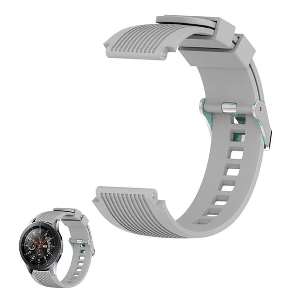 22 mm Universal line etsad klockarmband i silikon - Grå Silvergrå