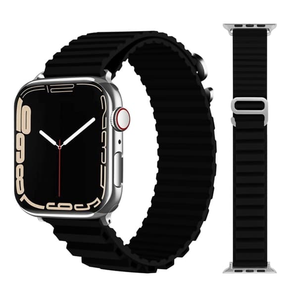 Apple Watch Series 8 (41mm) silikoninen ranneke - Musta Black