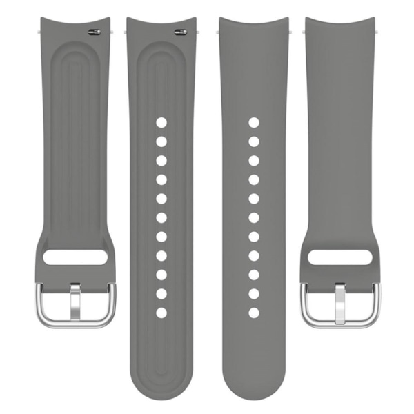 22mm Universal silicone watch strap with metal buckle - Grey Silvergrå