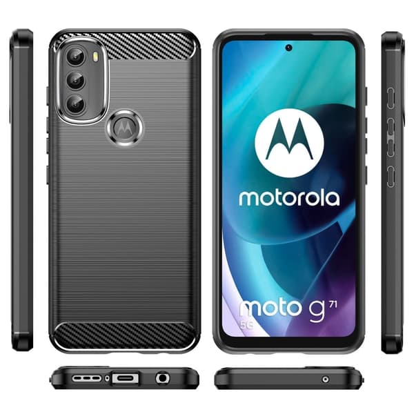 Carbon Flex Etui Motorola Moto G71 5G - Sort Black