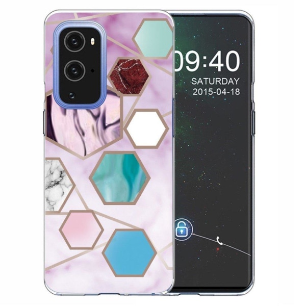 Marble design OnePlus 9 Pro cover - Sekskantede Fragmenter I Lilla Multicolor