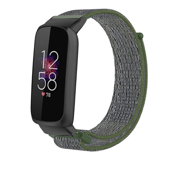 14mm Fitbit Luxe nylon loop watch strap - Army Green Grön