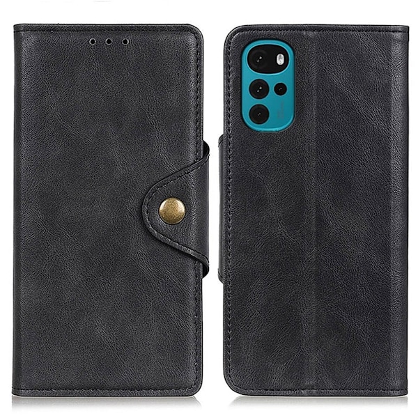 Alpha Motorola Moto G22 læder flip etui - Sort Black