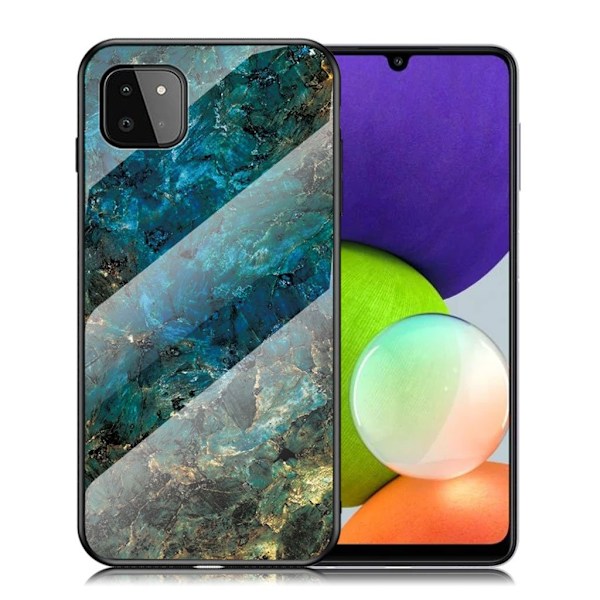 Fantasy Marmor Samsung Galaxy A22 5G skal - Smaragd Marmor Grön