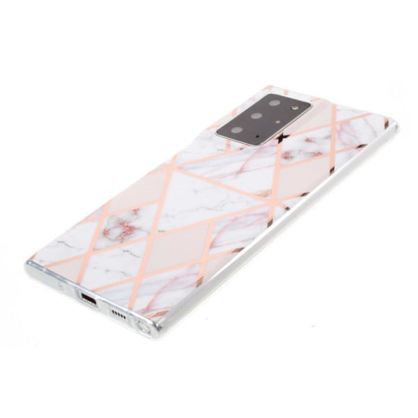 Marble design Samsung Galaxy Note 20 Ultra cover - Hvid / Pink Pink