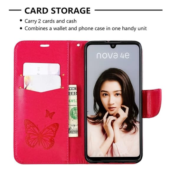 Butterfly Huawei P30 Lite kotelot - Ruusu Pink