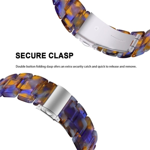 Klockarmband med 3 pärlor i resin och genomskinligt fodral för Apple Watch Series 3/2/1 42mm - Havsblå Blå