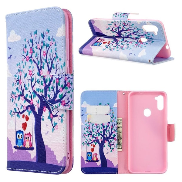 Wonderland Samsung Galaxy A11 / M11 etui - Puu ja Pöllöt Multicolor