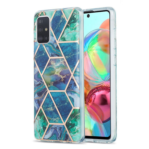 Marble Samsung Galaxy A71 Etui - Blå Blue