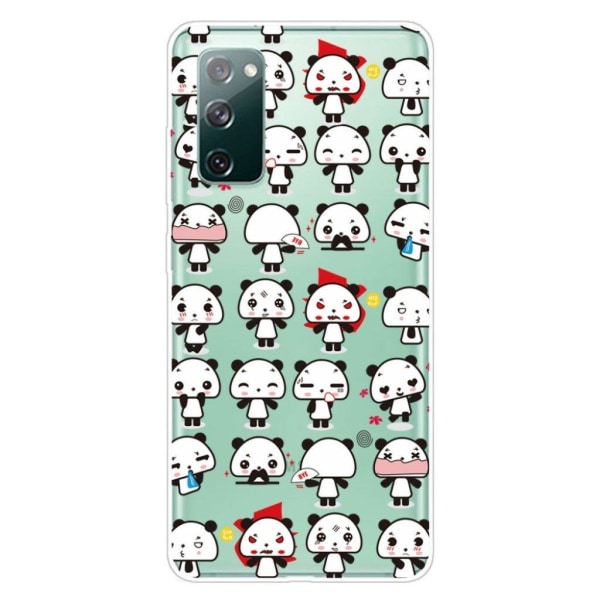 Deco Samsung Galaxy S20 Fe 5g / S20 Fe Etui - Panda med Various Emotions White