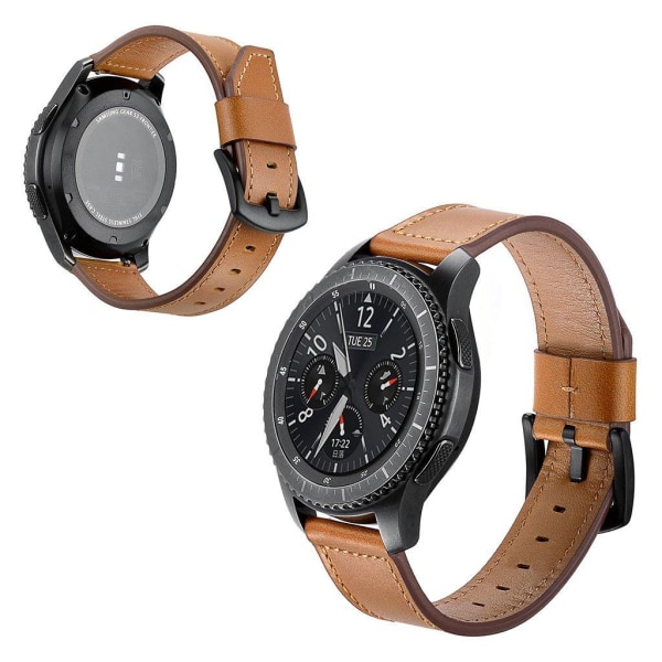 Samsung Gear S3 / S3 Frontier aito nahkainen ranneke - Ruskea Brown