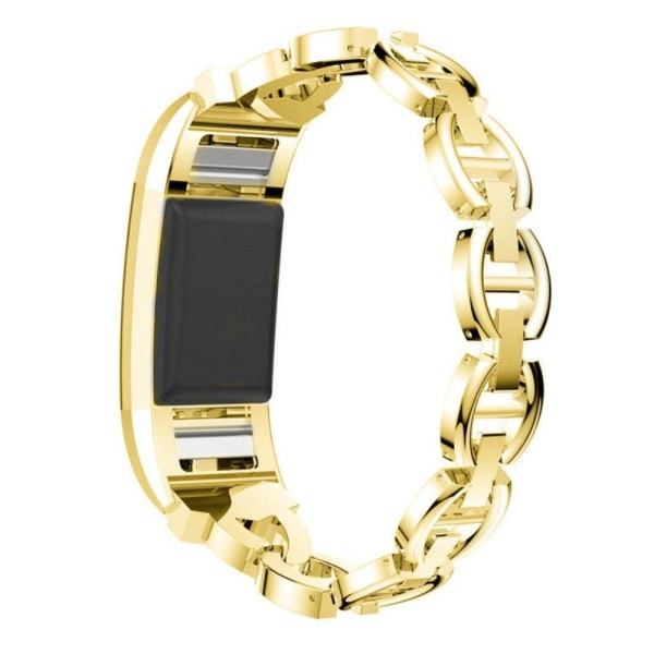 Fitbit Charge 2 rhinestone décor watch strap - Gold Guld