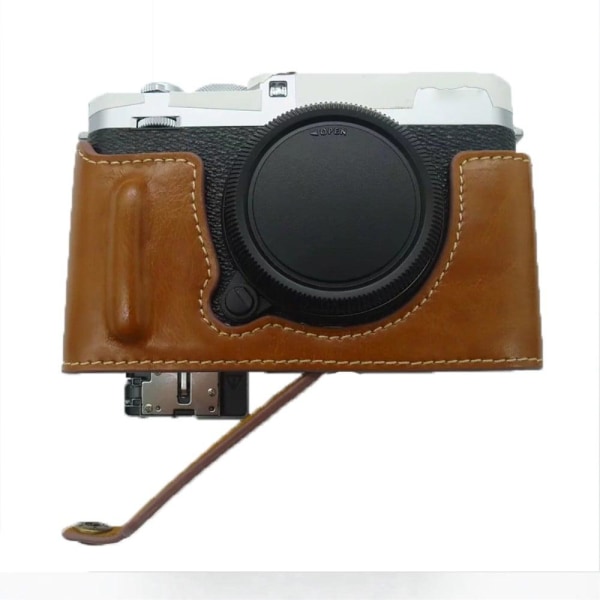 Fujifilm X-E4 læder cover til halv krop - Brun Brown