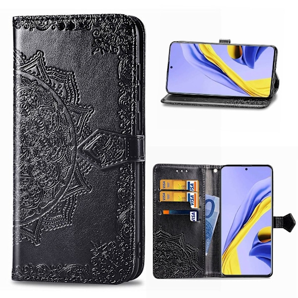 Mandala läder Samsung Galaxy A51 fodral - Svart Svart