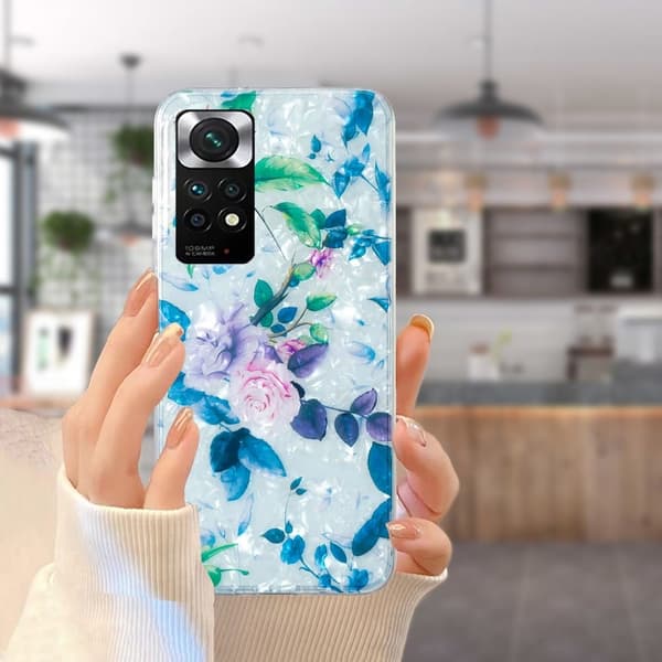 Marble Xiaomi Redmi Note 11S / Note 11 Etui - Rose Blue