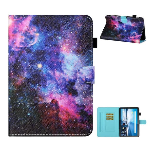 Lenovo Tab M10 Cool Mønster Lær Flippetui - The Milky Way Multicolor