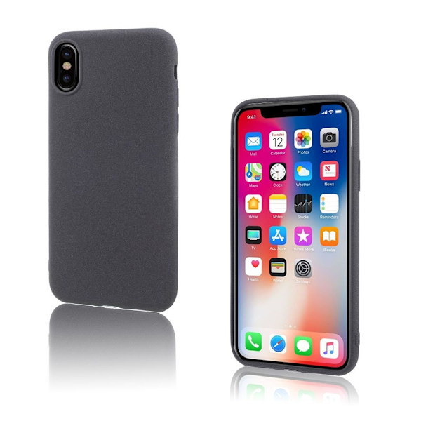 iPhone X mat, ultratyndt, blødt TPU etui - Grå Silver grey