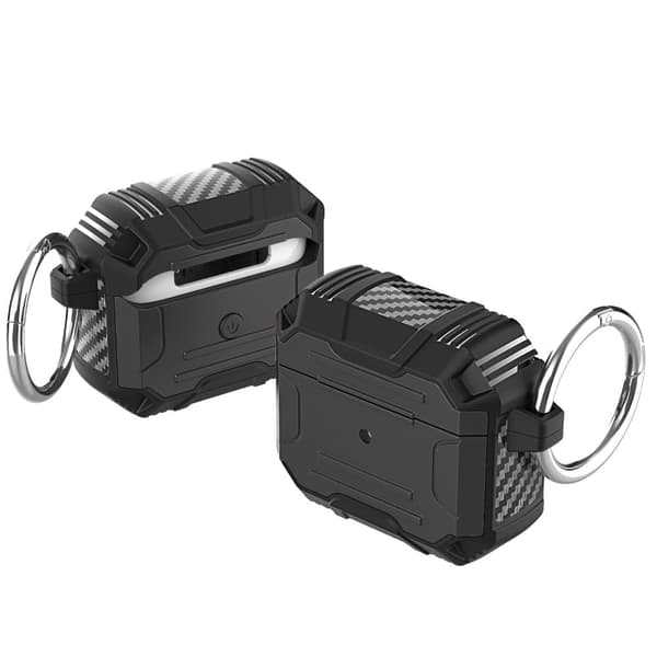 AirPods 3 TPU-etui med karabinhage - Sort Black