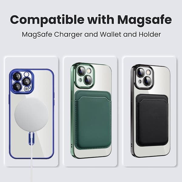 iPhone 14 Plus magnetisk bakdeksel med kortpose - Svart Black