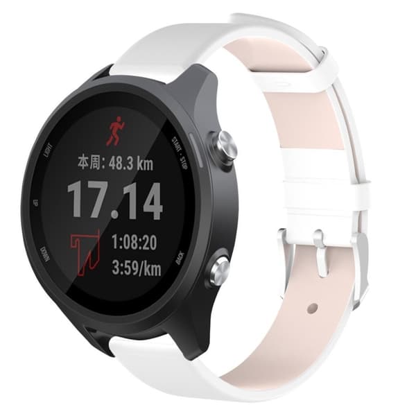 Garmin Forerunner 245 klockarmband i äkta läder - Vit Vit