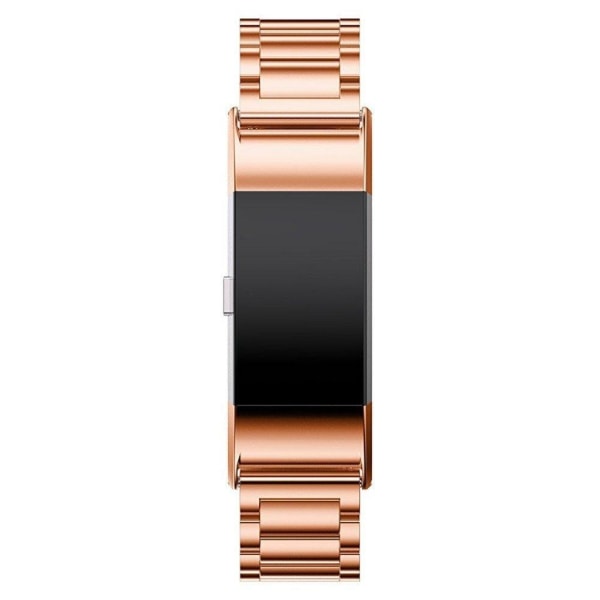 Fitbit Charge 2 urrem i rustfrit stål - Rødguld Pink