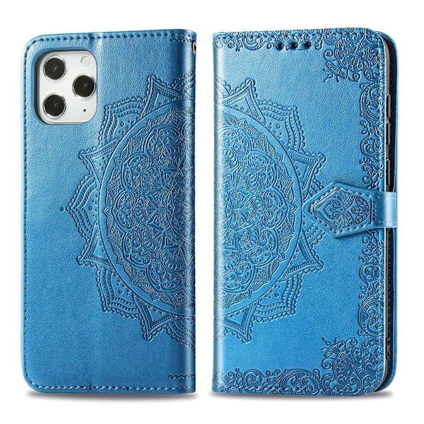 Mandala iPhone 12 Pro Max nahkakotelo - Sininen Blue