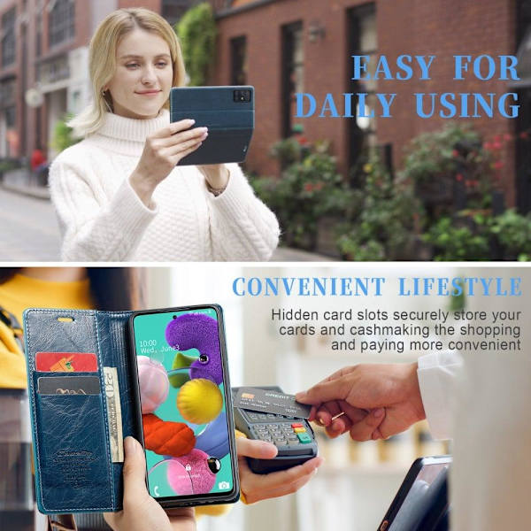 CaseMe lent Samsung Galaxy A51 fodral - Blå Blå