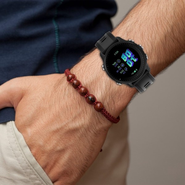 Silikoneurrem i twill-design til Garmin-ur - Grå Silver grey