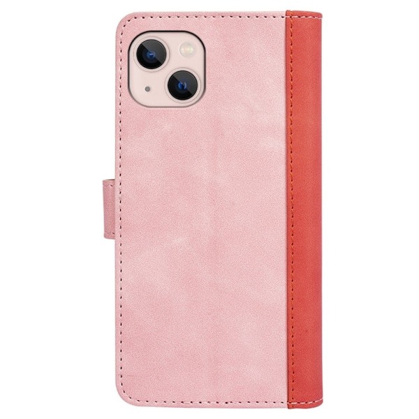 Tvåfärgat iPhone 13 fodral i läder - Rosa Rosa