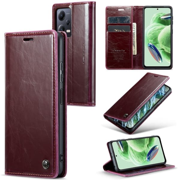 CaseMe Xiaomi Poco X5 / Redmi Note 12 Smooth Etui - Vinrød Red