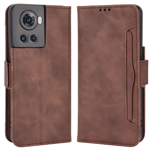 Moderne OnePlus 10R / OnePlus Ace læderetui med pung - Brun Brown