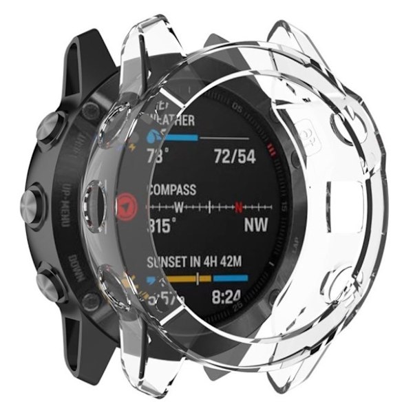 Garmin Fenix 6X Pro klar ramme - Transparent Silver grey