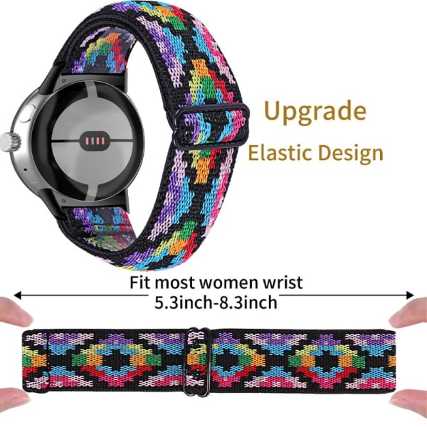 Google Pixel Watch elastiskt klockarmband i flätad stil - Flerfärgad multifärg