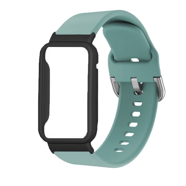 Silikoneurrem med cover til Xiaomi Mi Band 7 Pro - Babyblå / Sort Blue
