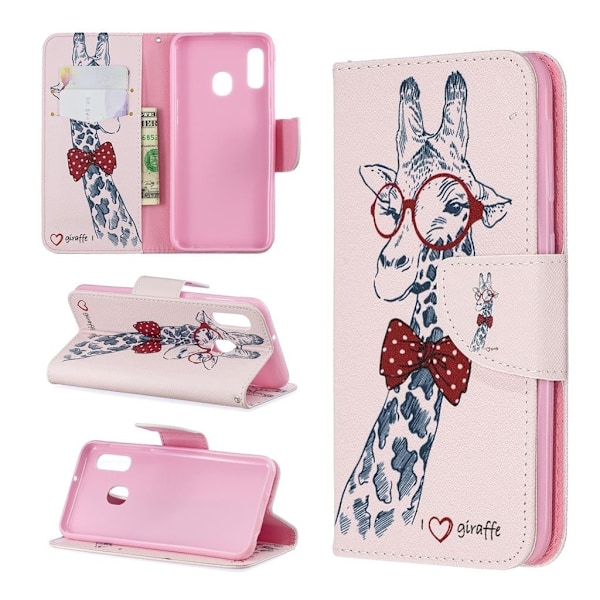 Wonderland Samsung Galaxy A20e kotelot - Ihana Kirahvi Lasit Päässä Multicolor