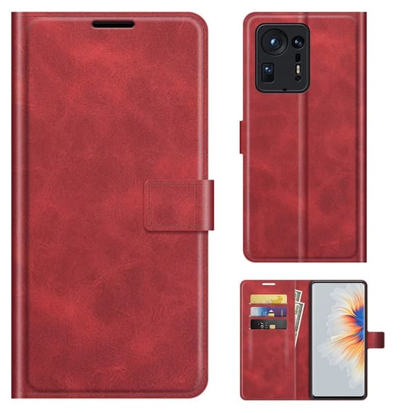 Læderetui med Pung til Xiaomi Mix 4 - Rød Red
