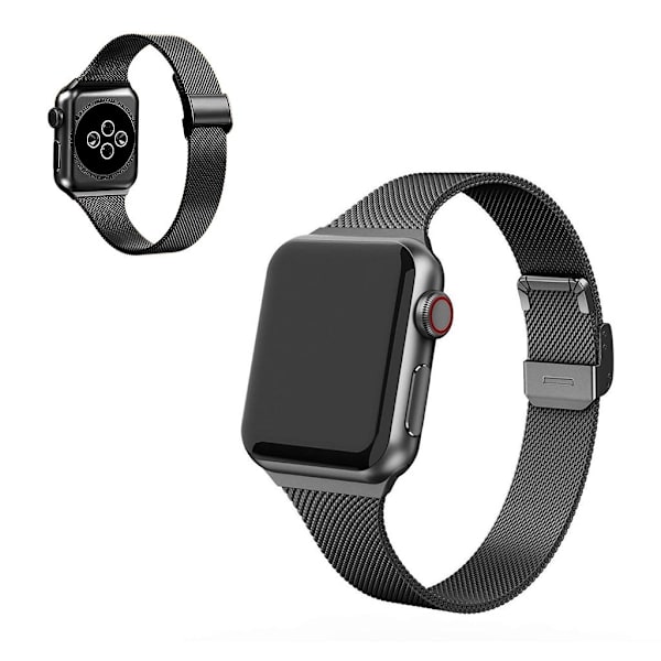 Apple Watch Series 5 40 mm elegant urrem i rustfrit stål - Sort Black