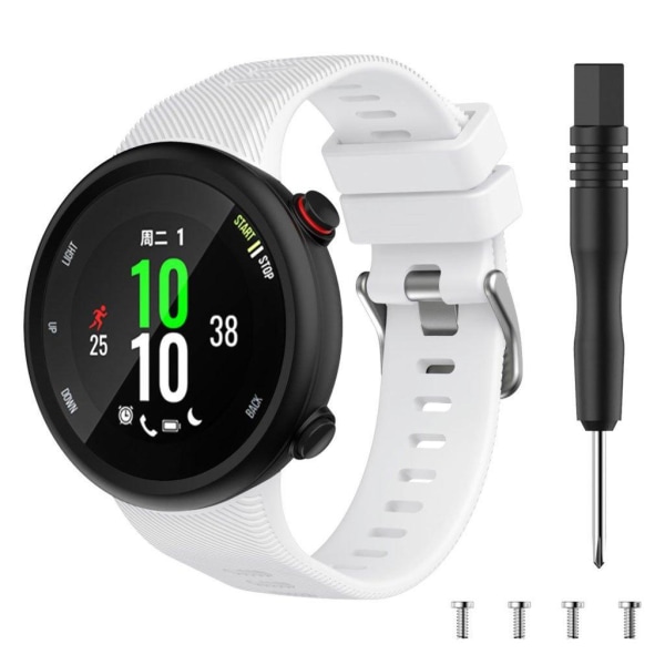 Garmin Forerunner 45S silikoni hopea solki kellonauha - Valkoinen White