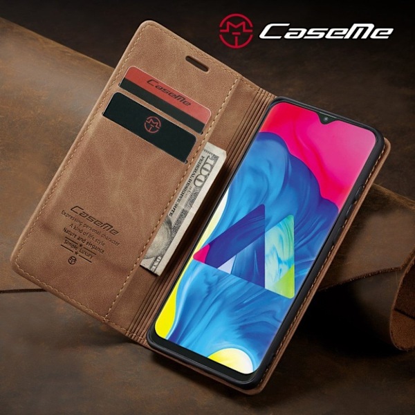 CaseMe vintage Samsung Galaxy M10 fodral - Brun Brun