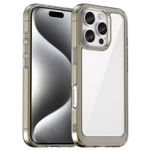 Blødt og mat iPhone 16 Pro cover - Gennemsigtig Grå Silver grey
