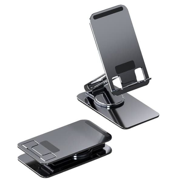 Universelt stativ for stasjonær telefon og nettbrett i aluminiumslegering - Grå Silver grey