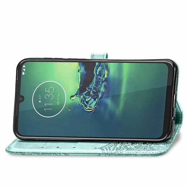 Mandala Motorola Moto G8 Plus etui - Cyan Green